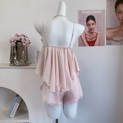 Pink Satin Bow Sleepwear Set