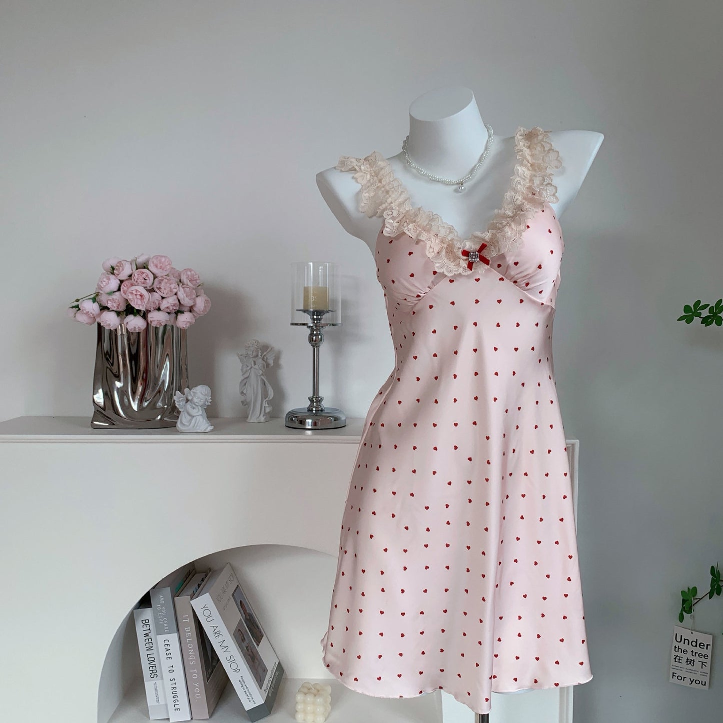 Rosé Hearts Nightdress | Romantic Women's Sleepwear