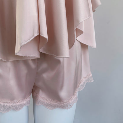 Pink Satin Bow Sleepwear Set