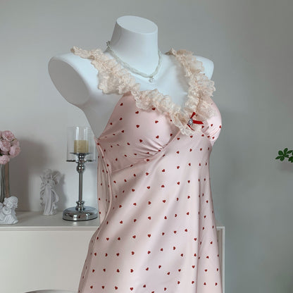 Rosé Hearts Nightdress | Romantic Women's Sleepwear