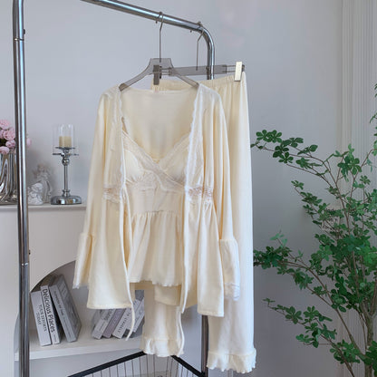Cream Lace Lounge Set / Lavender Lace Lounge Set