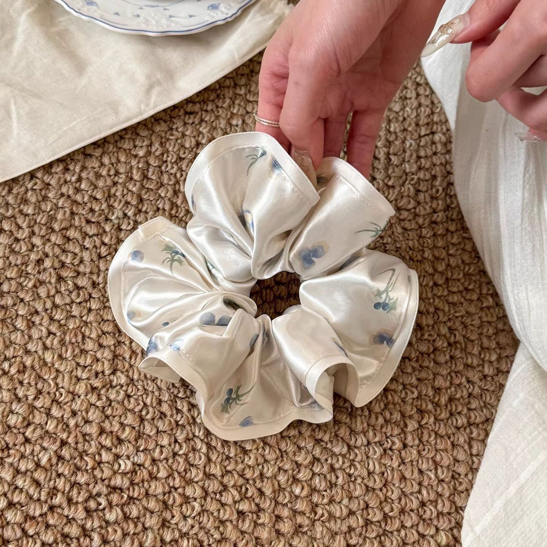 Bluebell Satin Scrunchie